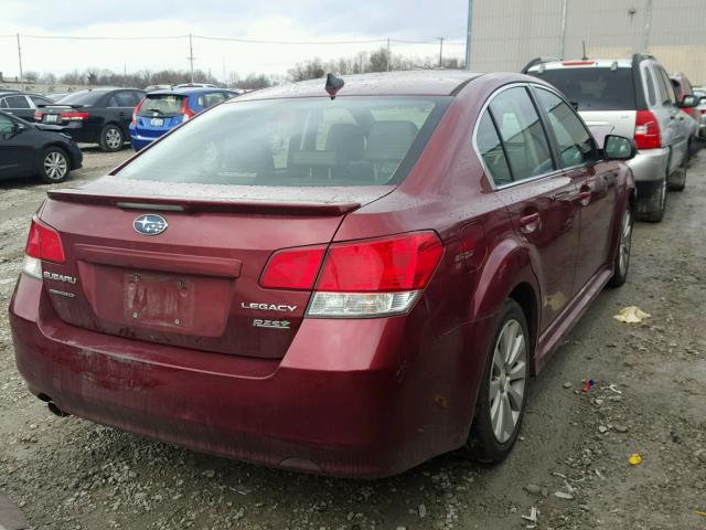 4S3BMBK65B3240897 - 2011 SUBARU LEGACY 2.5 MAROON photo 4