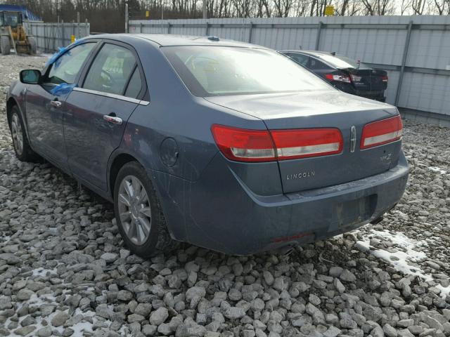 3LNHL2GC6BR760373 - 2011 LINCOLN MKZ BLUE photo 3