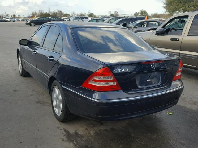 WDBRF61J12F141609 - 2002 MERCEDES-BENZ C 240 BLUE photo 3