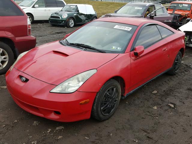 JTDDR32T2Y0031942 - 2000 TOYOTA CELICA GT RED photo 2