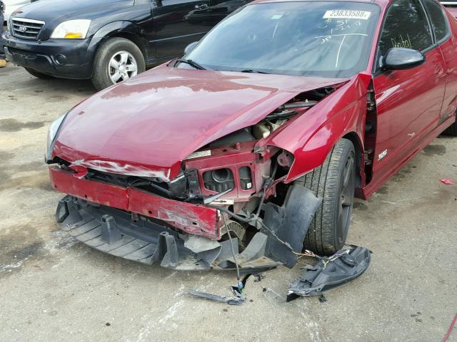 2G1WL16C979403752 - 2007 CHEVROLET MONTE CARL RED photo 9