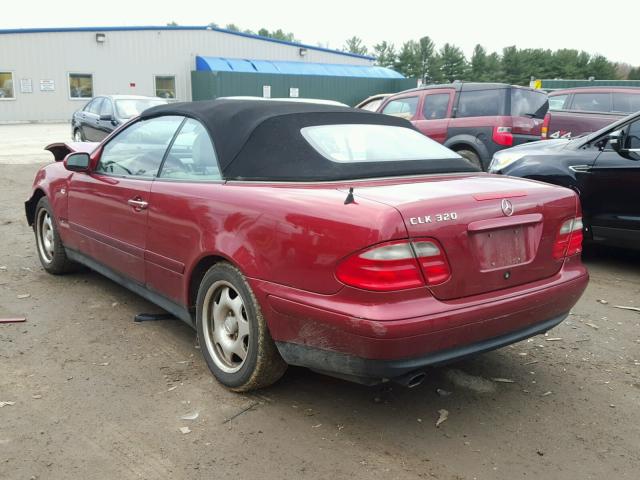 WDBLK65G9XT003115 - 1999 MERCEDES-BENZ CLK 320 RED photo 3