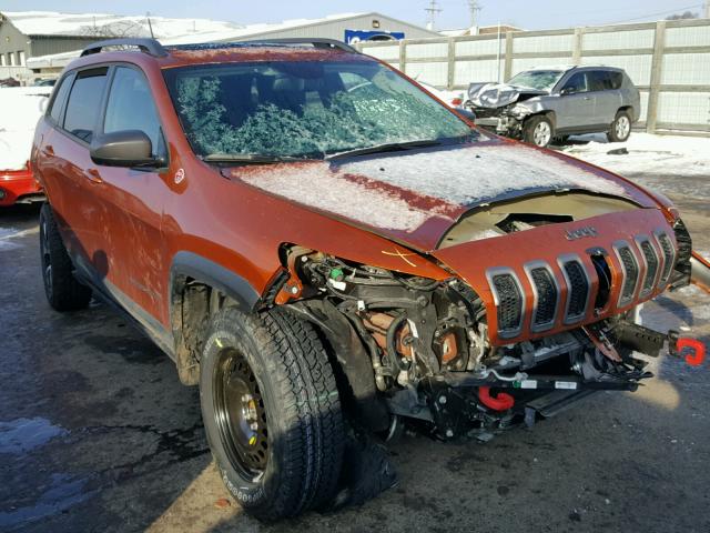 1C4PJMBS5GW270933 - 2016 JEEP CHEROKEE T ORANGE photo 1