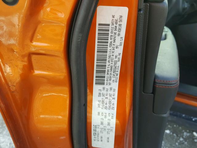 1C4PJMBS5GW270933 - 2016 JEEP CHEROKEE T ORANGE photo 10