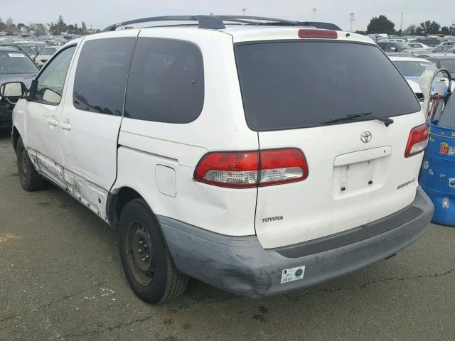 4T3ZF13C21U369392 - 2001 TOYOTA SIENNA LE WHITE photo 3