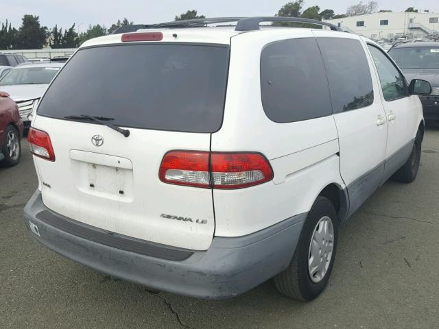 4T3ZF13C21U369392 - 2001 TOYOTA SIENNA LE WHITE photo 4