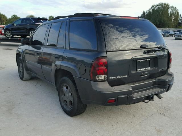 1GNDS13S142333887 - 2004 CHEVROLET TRAILBLAZE GRAY photo 3