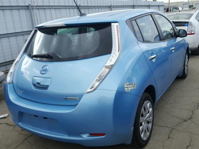 1N4AZ0CP5FC329423 - 2015 NISSAN LEAF S BLUE photo 4