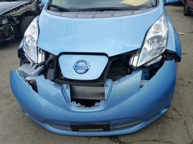 1N4AZ0CP5FC329423 - 2015 NISSAN LEAF S BLUE photo 9