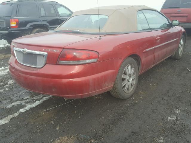 1C3EL65R14N172137 - 2004 CHRYSLER SEBRING LI RED photo 4