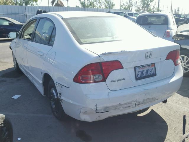 2HGFA16588H515451 - 2008 HONDA CIVIC LX WHITE photo 3