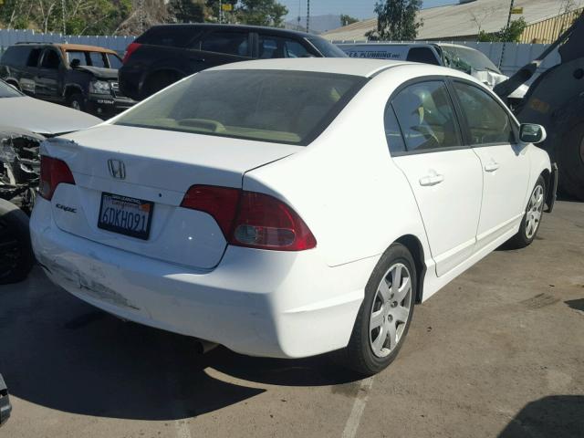 2HGFA16588H515451 - 2008 HONDA CIVIC LX WHITE photo 4