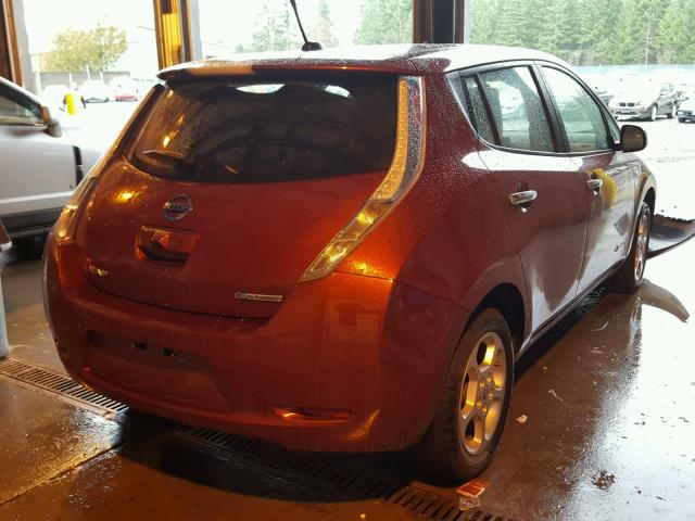 JN1AZ0CPXBT001776 - 2011 NISSAN LEAF SV MAROON photo 4