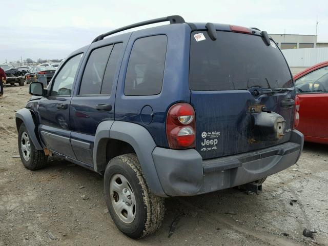 1J4GL48K15W502999 - 2005 JEEP LIBERTY SP BLUE photo 3