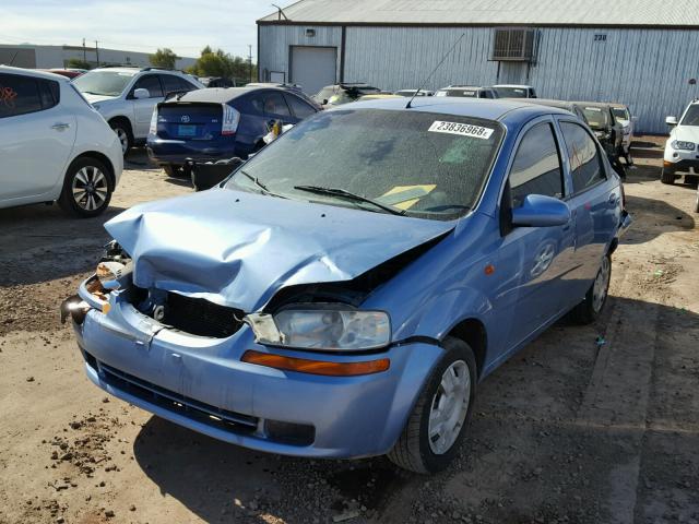 KL1TD52684B243816 - 2004 CHEVROLET AVEO BLUE photo 2