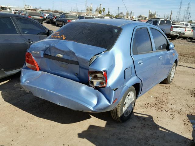 KL1TD52684B243816 - 2004 CHEVROLET AVEO BLUE photo 4