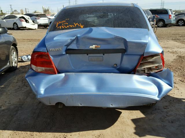 KL1TD52684B243816 - 2004 CHEVROLET AVEO BLUE photo 9