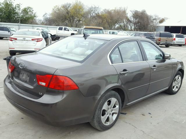 KNAGE228095293569 - 2009 KIA OPTIMA LX GRAY photo 4