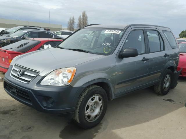 JHLRD78555C042094 - 2005 HONDA CR-V LX GRAY photo 2