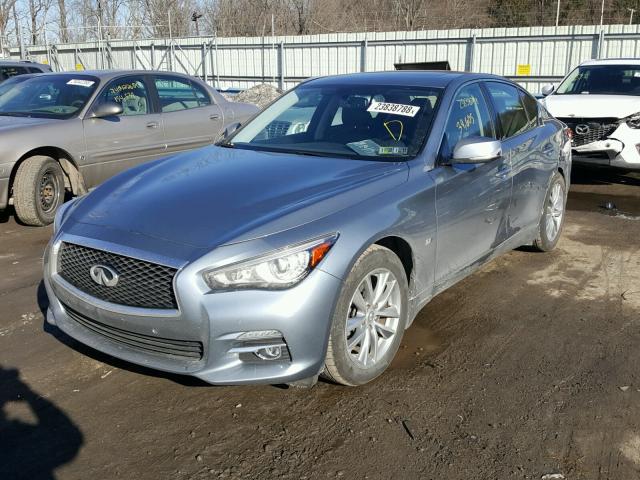JN1BV7AR0EM688424 - 2014 INFINITI Q50 BASE Синьо-зелений фото 2