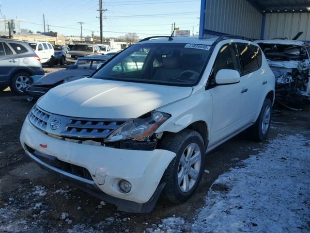 JN8AZ08W67W646884 - 2007 NISSAN MURANO SL WHITE photo 2