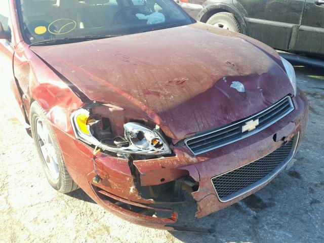 2G1WT57K991111792 - 2009 CHEVROLET IMPALA 1LT MAROON photo 10