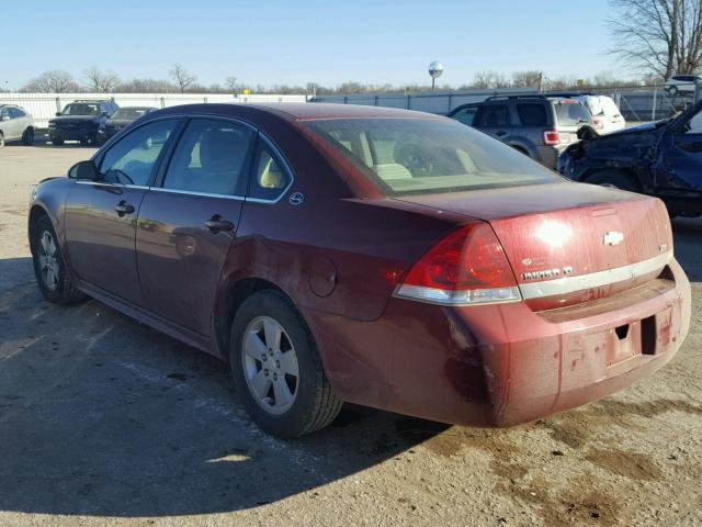 2G1WT57K991111792 - 2009 CHEVROLET IMPALA 1LT MAROON photo 3