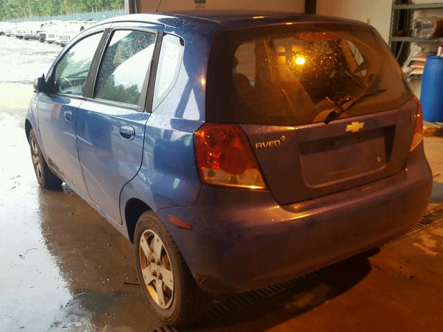 KL1TD666X8B074307 - 2008 CHEVROLET AVEO BASE BLUE photo 3