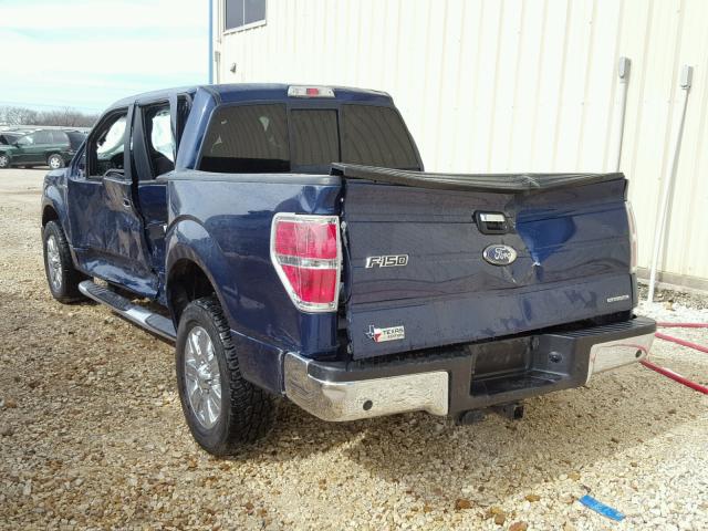 1FTFW1CF5BFB09164 - 2011 FORD F150 SUPER BLUE photo 3