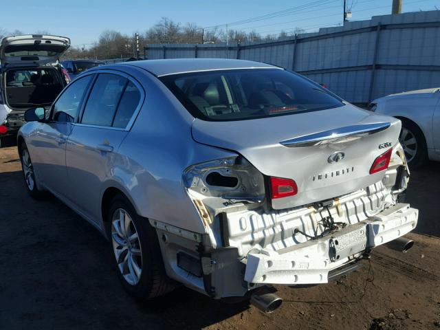 JNKBV61F37M805413 - 2007 INFINITI G35 SILVER photo 3