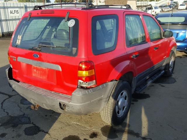 1FMYU011X1KA66801 - 2001 FORD ESCAPE XLS RED photo 4