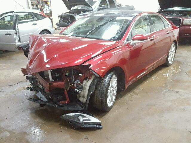 3LN6L2LU5GR630498 - 2016 LINCOLN MKZ HYBRID MAROON photo 2