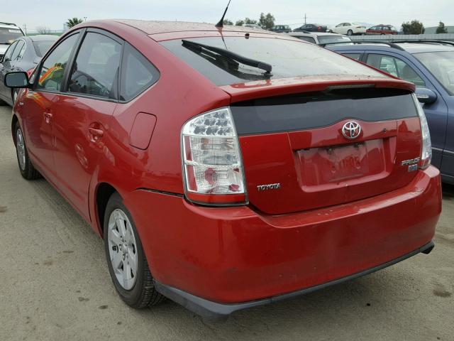 JTDKB20U677592927 - 2007 TOYOTA PRIUS RED photo 3