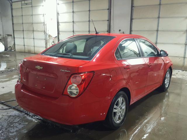 1G1JB5SH5C4169516 - 2012 CHEVROLET SONIC LS RED photo 4