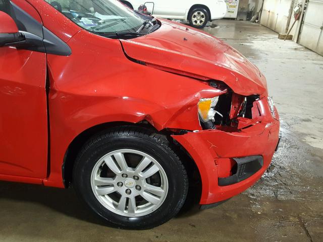 1G1JB5SH5C4169516 - 2012 CHEVROLET SONIC LS RED photo 9