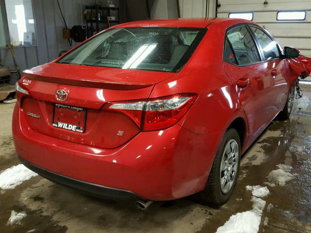 5YFBURHE0GP469252 - 2016 TOYOTA COROLLA L RED photo 4