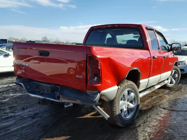 1D7HA18D64S529904 - 2004 DODGE RAM 1500 S RED photo 4