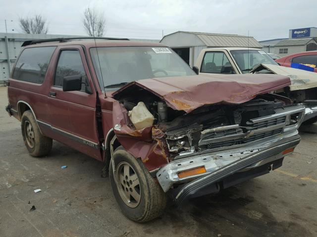 1GNCT18Z6M8223946 - 1991 CHEVROLET BLAZER S10 BURGUNDY photo 1