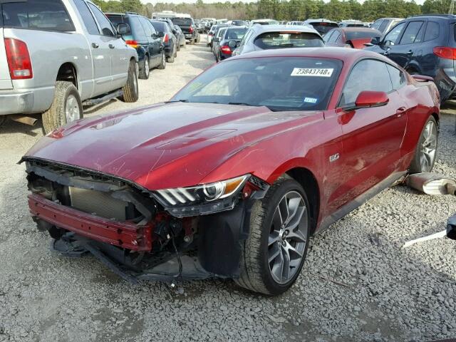 1FA6P8CFXF5381393 - 2015 FORD MUSTANG GT RED photo 2