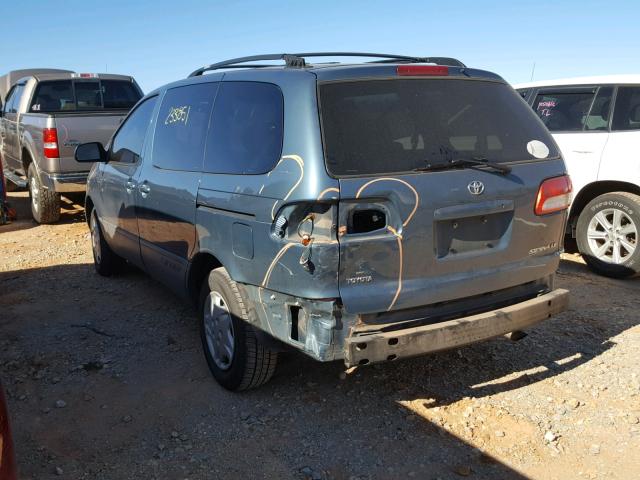 4T3ZF13C22U493504 - 2002 TOYOTA SIENNA LE TEAL photo 3