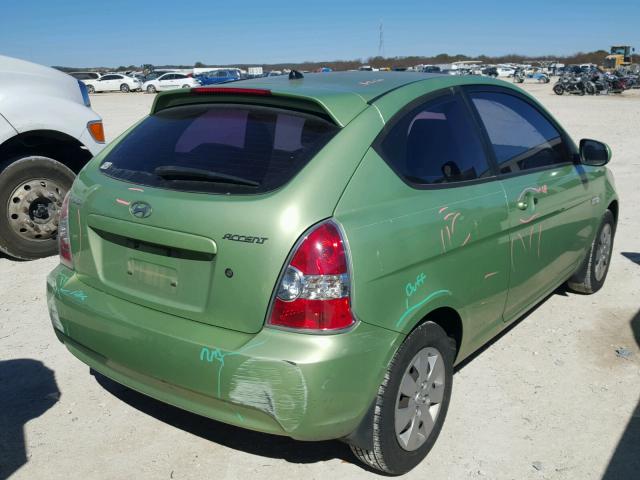 KMHCM3AC0AU160347 - 2010 HYUNDAI ACCENT BLU GREEN photo 4