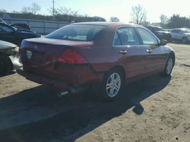 1HGCM56377A023586 - 2007 HONDA ACCORD SE RED photo 4