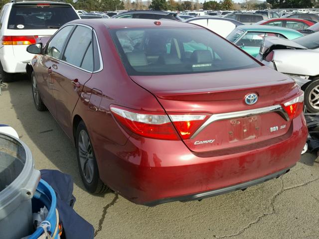 4T1BD1FK7FU172521 - 2015 TOYOTA CAMRY HYBR RED photo 3