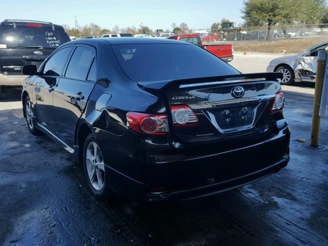 2T1BU4EE7BC653376 - 2011 TOYOTA COROLLA BA BLACK photo 3