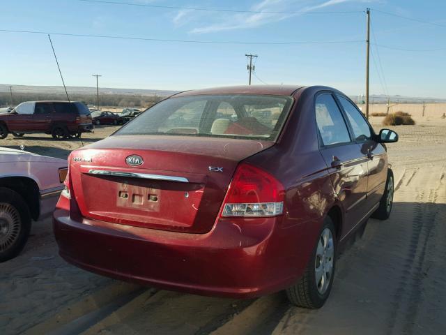 KNAFE222095586461 - 2009 KIA SPECTRA EX RED photo 4