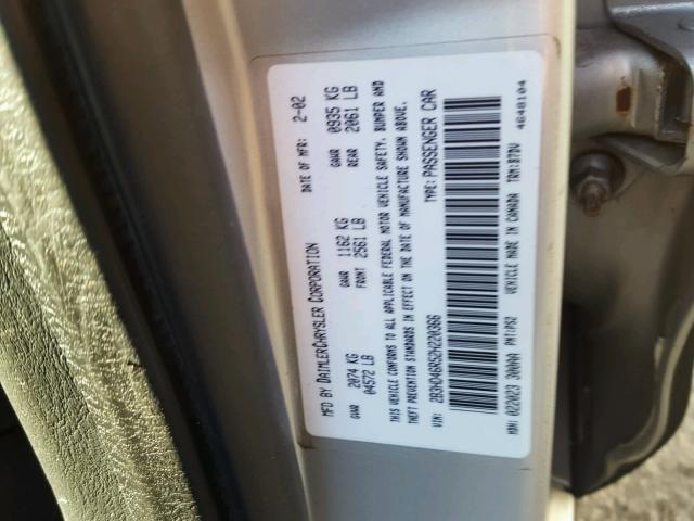 2B3HD46R52H220366 - 2002 DODGE INTREPID S TWO TONE photo 10