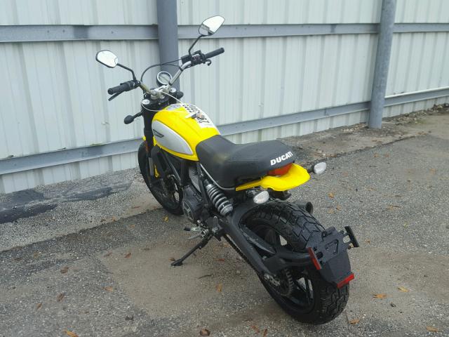 ML015ANM8GT008136 - 2016 DUCATI SCRAMBLER YELLOW photo 3