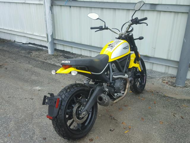 ML015ANM8GT008136 - 2016 DUCATI SCRAMBLER YELLOW photo 4