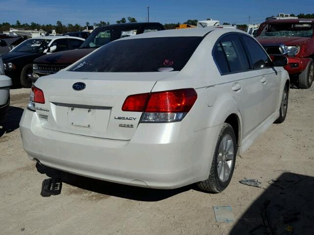 4S3BMBB66B3256364 - 2011 SUBARU LEGACY 2.5 WHITE photo 4