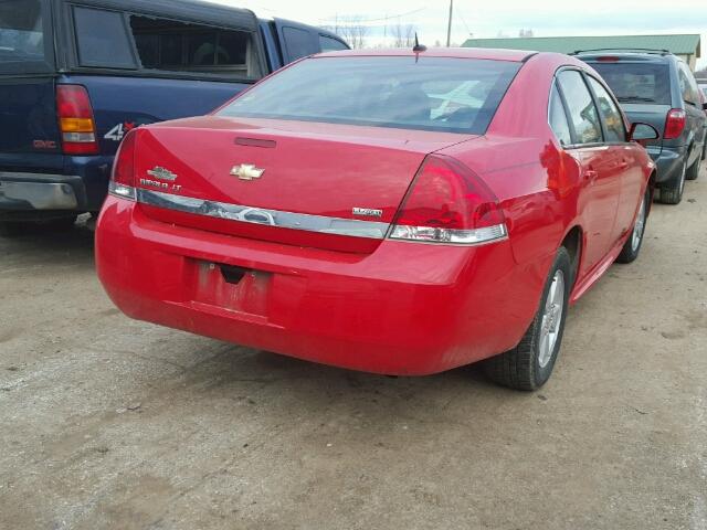 2G1WB5EK3A1141851 - 2010 CHEVROLET IMPALA LT RED photo 4